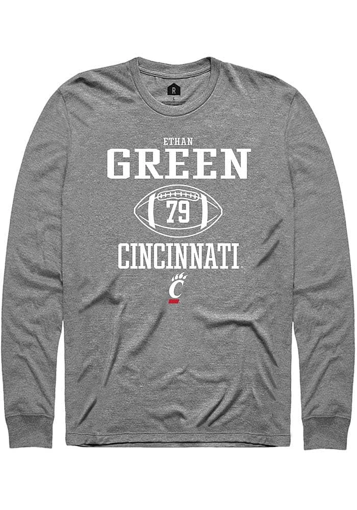 Ethan Green  Cincinnati Bearcats Graphite Rally NIL Sport Icon Long Sleeve T Shirt