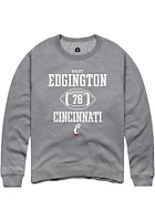 Grant Edgington  Rally Cincinnati Bearcats Mens Graphite NIL Sport Icon Long Sleeve Crew Sweatsh..