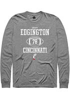 Grant Edgington  Cincinnati Bearcats Graphite Rally NIL Sport Icon Long Sleeve T Shirt