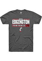 Grant Edgington  Cincinnati Bearcats Dark Grey Rally NIL Stacked Box Short Sleeve T Shirt