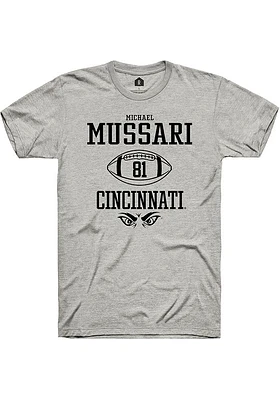 Michael Mussari  Cincinnati Bearcats Ash Rally NIL Sport Icon Short Sleeve T Shirt