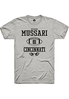 Michael Mussari  Cincinnati Bearcats Ash Rally NIL Sport Icon Short Sleeve T Shirt