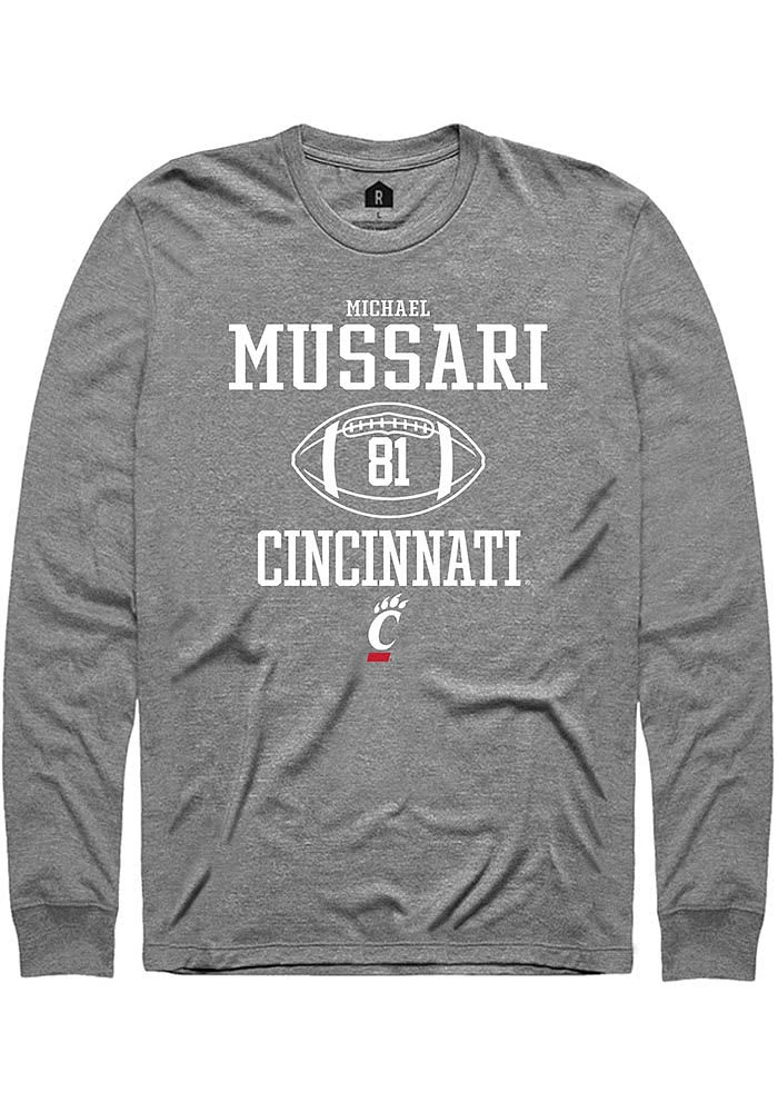 Michael Mussari  Cincinnati Bearcats Graphite Rally NIL Sport Icon Long Sleeve T Shirt