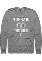 Michael Mussari  Cincinnati Bearcats Graphite Rally NIL Sport Icon Long Sleeve T Shirt