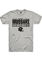 Michael Mussari  Cincinnati Bearcats Ash Rally NIL Stacked Box Short Sleeve T Shirt