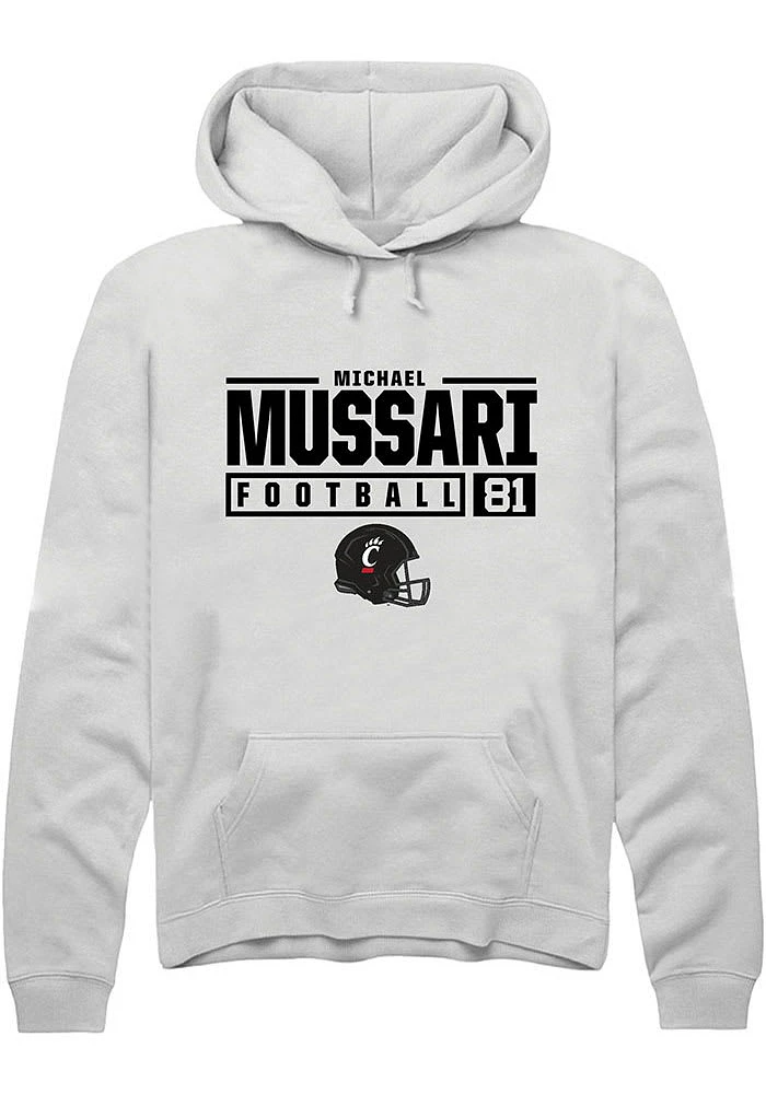 Michael Mussari Rally Cincinnati Bearcats Mens NIL Stacked Box Long Sleeve Hoodie