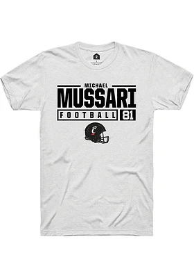 Michael Mussari Cincinnati Bearcats Rally NIL Stacked Box Short Sleeve T Shirt