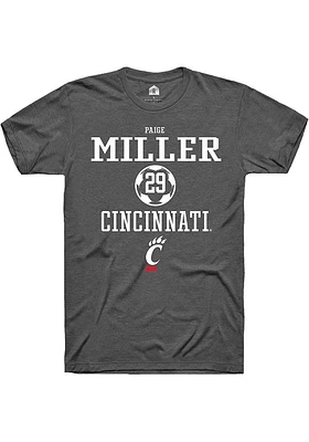 Paige Miller  Cincinnati Bearcats Dark Grey Rally NIL Sport Icon Short Sleeve T Shirt