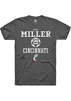 Paige Miller  Cincinnati Bearcats Dark Grey Rally NIL Sport Icon Short Sleeve T Shirt