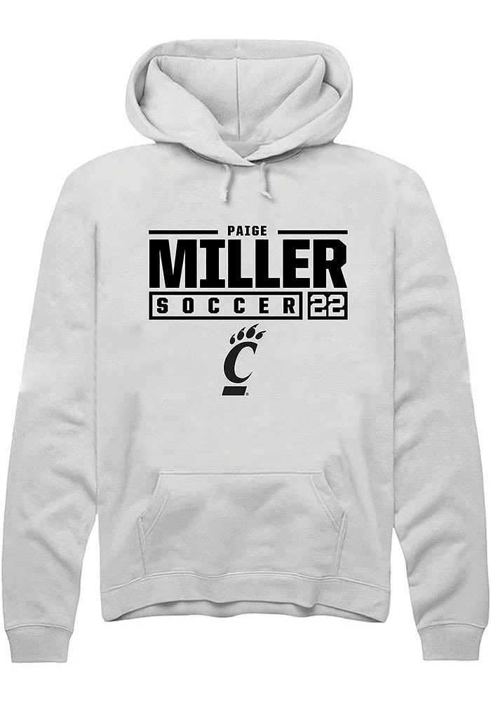 Paige Miller Rally Cincinnati Bearcats Mens NIL Stacked Box Long Sleeve Hoodie