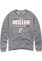 Paige Miller  Rally Cincinnati Bearcats Mens Graphite NIL Stacked Box Long Sleeve Crew Sweatshir..