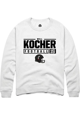 Will Kocher Rally Cincinnati Bearcats Mens NIL Stacked Box Long Sleeve Crew Sweatshirt