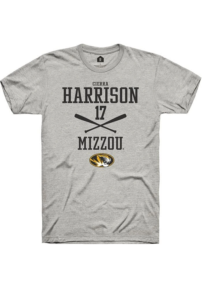 Cierra Harrison Missouri Tigers Ash Rally NIL Sport Icon Short Sleeve T Shirt
