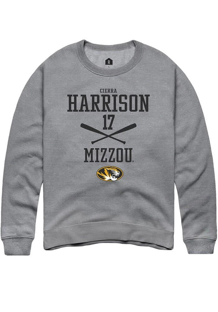 Cierra Harrison Rally Missouri Tigers Mens Graphite NIL Sport Icon Long Sleeve Crew Sweatshirt