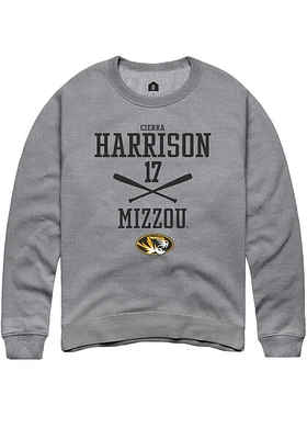 Cierra Harrison  Rally Missouri Tigers Mens Graphite NIL Sport Icon Long Sleeve Crew Sweatshirt