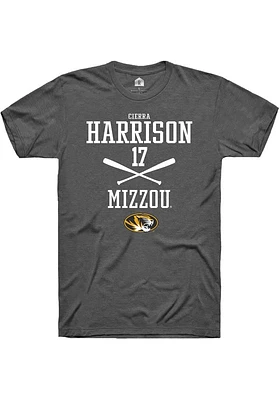 Cierra Harrison  Missouri Tigers Dark Grey Rally NIL Sport Icon Short Sleeve T Shirt