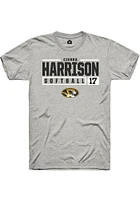 Cierra Harrison  Missouri Tigers Ash Rally NIL Stacked Box Short Sleeve T Shirt