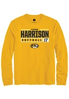 Cierra Harrison  Missouri Tigers Gold Rally NIL Stacked Box Long Sleeve T Shirt