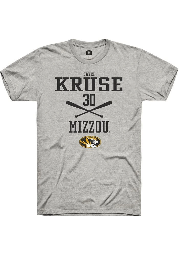 Jayci Kruse Missouri Tigers Ash Rally NIL Sport Icon Short Sleeve T Shirt