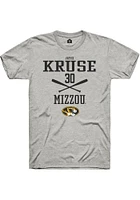 Jayci Kruse  Missouri Tigers Ash Rally NIL Sport Icon Short Sleeve T Shirt