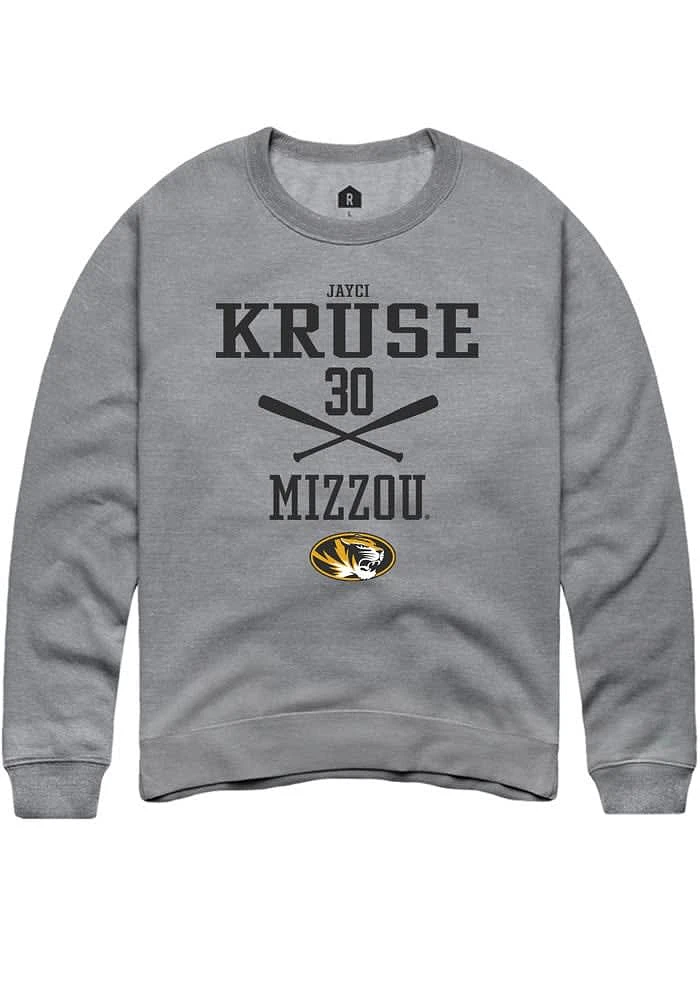Jayci Kruse Rally Missouri Tigers Mens Graphite NIL Sport Icon Long Sleeve Crew Sweatshirt