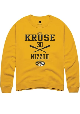 Jayci Kruse  Rally Missouri Tigers Mens Gold NIL Sport Icon Long Sleeve Crew Sweatshirt