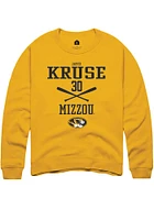 Jayci Kruse  Rally Missouri Tigers Mens Gold NIL Sport Icon Long Sleeve Crew Sweatshirt