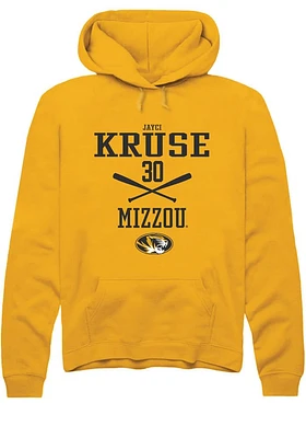 Jayci Kruse  Rally Missouri Tigers Mens Gold NIL Sport Icon Long Sleeve Hoodie