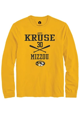 Jayci Kruse  Missouri Tigers Gold Rally NIL Sport Icon Long Sleeve T Shirt