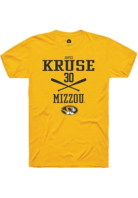 Jayci Kruse  Missouri Tigers Gold Rally NIL Sport Icon Short Sleeve T Shirt