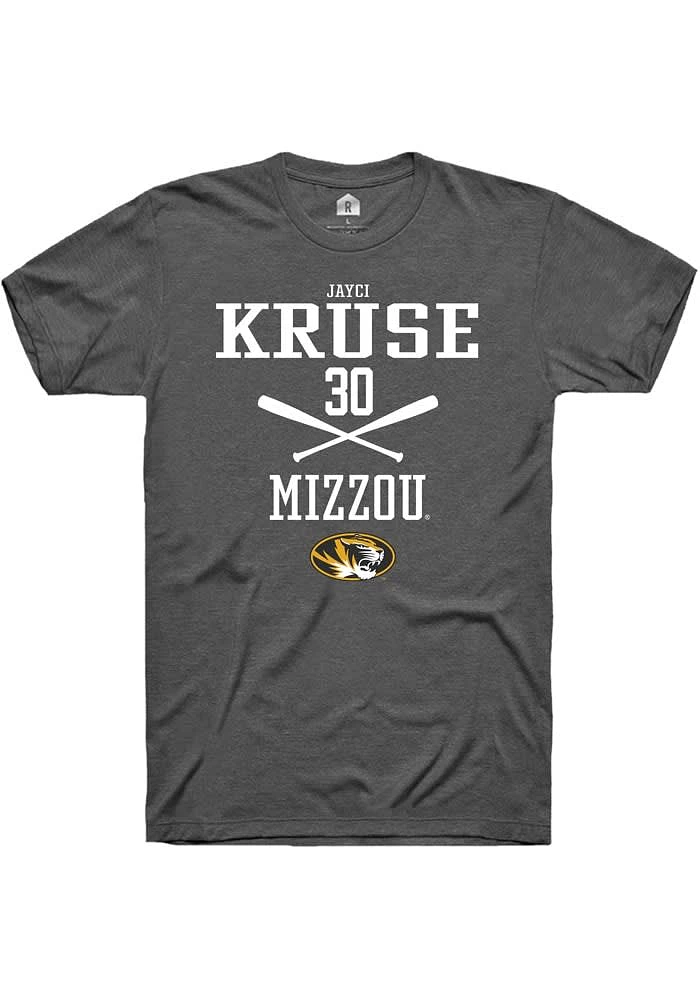 Jayci Kruse Missouri Tigers Dark Grey Rally NIL Sport Icon Short Sleeve T Shirt