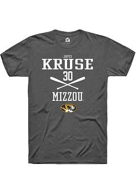 Jayci Kruse  Missouri Tigers Dark Grey Rally NIL Sport Icon Short Sleeve T Shirt