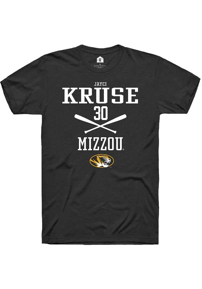 Jayci Kruse Missouri Tigers Black Rally NIL Sport Icon Short Sleeve T Shirt