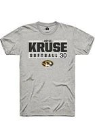 Jayci Kruse  Missouri Tigers Ash Rally NIL Stacked Box Short Sleeve T Shirt
