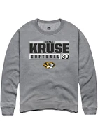 Jayci Kruse  Rally Missouri Tigers Mens Graphite NIL Stacked Box Long Sleeve Crew Sweatshirt