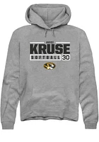 Jayci Kruse  Rally Missouri Tigers Mens Graphite NIL Stacked Box Long Sleeve Hoodie