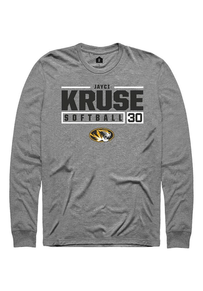 Jayci Kruse Missouri Tigers Graphite Rally NIL Stacked Box Long Sleeve T Shirt