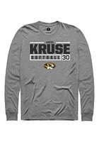 Jayci Kruse  Missouri Tigers Graphite Rally NIL Stacked Box Long Sleeve T Shirt