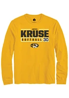 Jayci Kruse  Missouri Tigers Gold Rally NIL Stacked Box Long Sleeve T Shirt