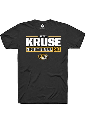 Jayci Kruse  Missouri Tigers Black Rally NIL Stacked Box Short Sleeve T Shirt