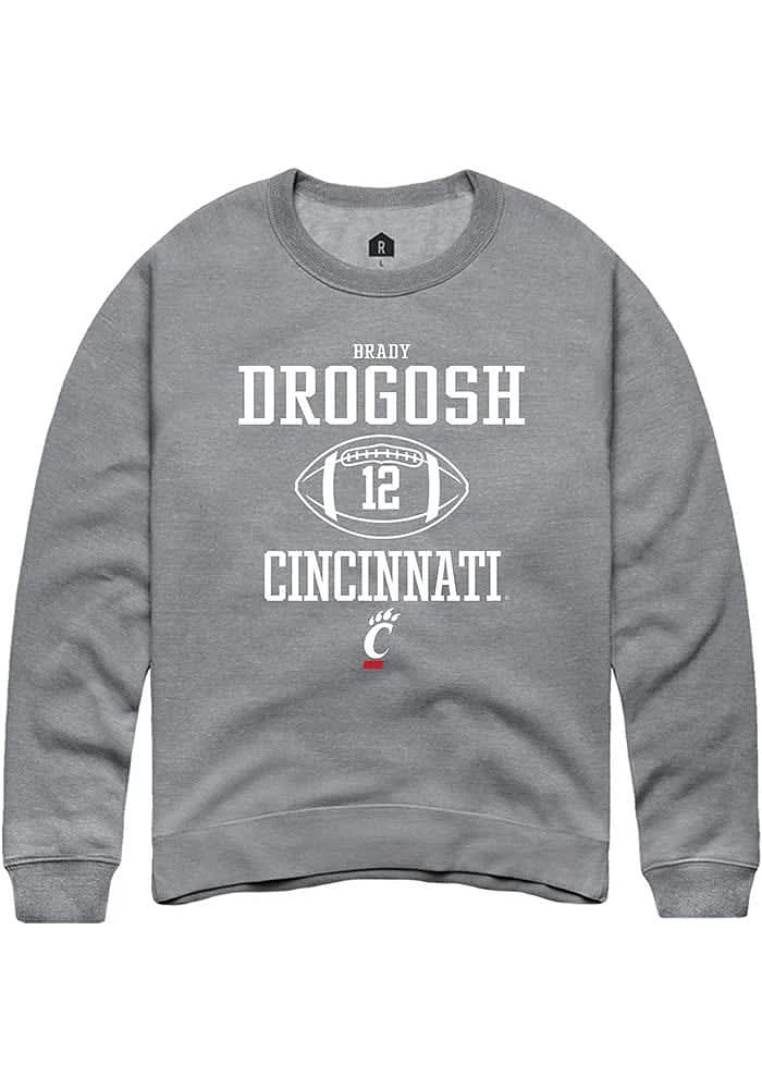 Brady Drogosh  Rally Cincinnati Bearcats Mens Graphite NIL Sport Icon Long Sleeve Crew Sweatshir..