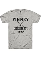 Jackson Finney  Cincinnati Bearcats Ash Rally NIL Sport Icon Short Sleeve T Shirt