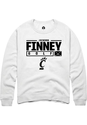 Jackson Finney Rally Cincinnati Bearcats Mens NIL Stacked Box Long Sleeve Crew Sweatshirt