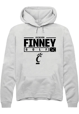 Jackson Finney Rally Cincinnati Bearcats Mens NIL Stacked Box Long Sleeve Hoodie