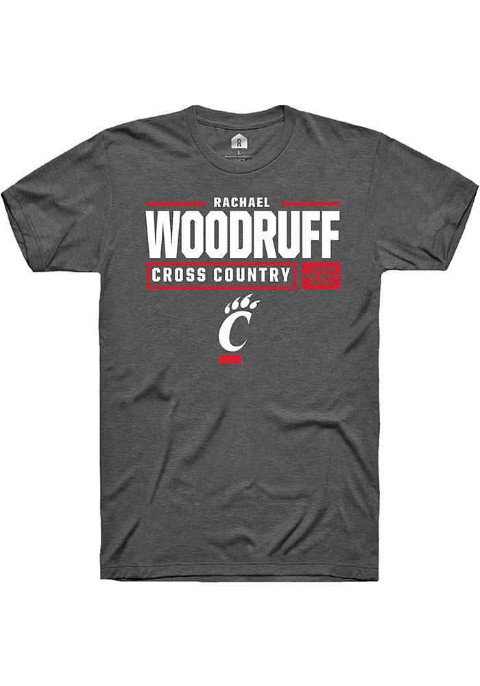 Rachael Woodruff  Cincinnati Bearcats Dark Grey Rally NIL Stacked Box Short Sleeve T Shirt