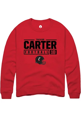 Trevor Carter Rally Cincinnati Bearcats Mens NIL Stacked Box Long Sleeve Crew Sweatshirt