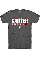 Trevor Carter  Cincinnati Bearcats Dark Grey Rally NIL Stacked Box Short Sleeve T Shirt