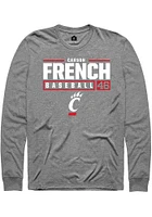 Carson French  Cincinnati Bearcats Graphite Rally NIL Stacked Box Long Sleeve T Shirt