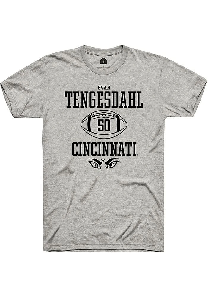 Evan Tengesdahl  Cincinnati Bearcats Ash Rally NIL Sport Icon Short Sleeve T Shirt