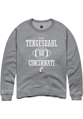 Evan Tengesdahl  Rally Cincinnati Bearcats Mens Graphite NIL Sport Icon Long Sleeve Crew Sweatsh..